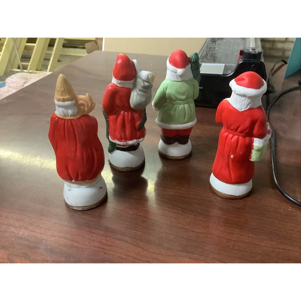 4 Vintage Old World Santa Ceramic Figurine Set - Picture 3 of 6